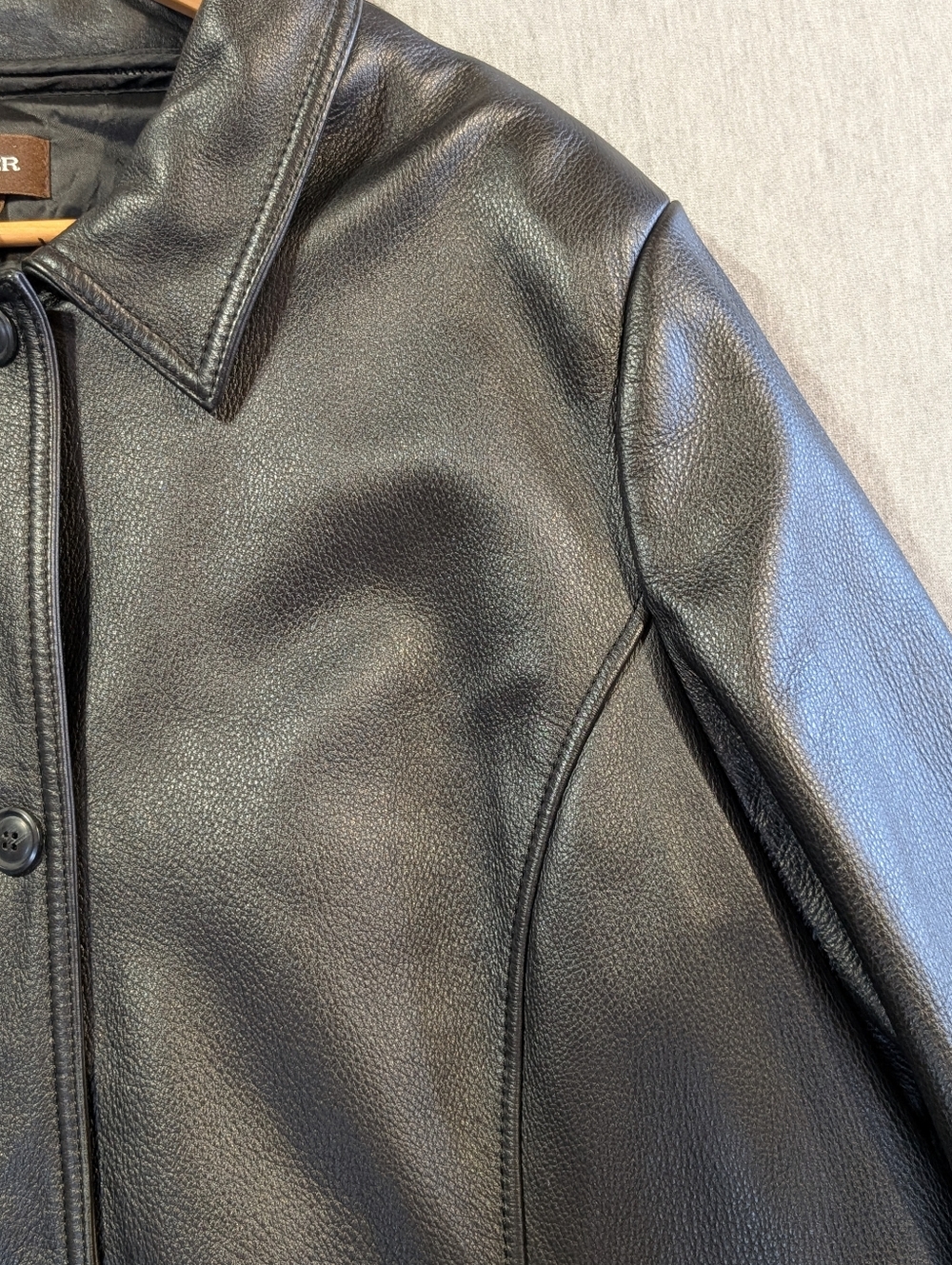 Danier Genuine Leather Coat Women's 3XL Black - Picture 3 of 16